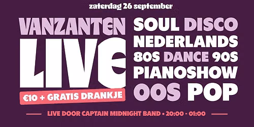Vanzanten LIVE 2026 — muziek in de Bollenstreek