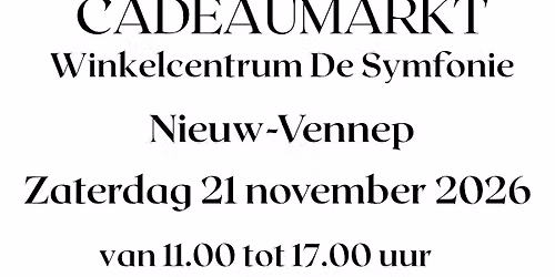Cadeaumarkt zaterdag 21 november 2026 Nieuw Vennep — markt-eten in de Bollenstreek